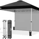 EAGLE PEAK Commercial Canopy 10x10 Pop Up Canopy Tent with 1 Sidewall, Easy Setup Heavy Duty Instant Event Shelter for Vendors & Markets, Outdoor Sun Shade, Black