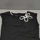 Milumia Women's Cut Out Floral Pattern Cap Sleeve Tee Shirt Contrast Binding Slim Fit Crop Tops, S