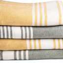 Salt Earth 100% Cotton Herringbone Turkish Beach Towel (Set of 4, 36"x72") - Soft, Quick Dry, Absorbent Towels for Bathroom, Home, Travel, Pool, Spa, Bath, Swim - Beach Towels Oversized (Green/Yellow)
