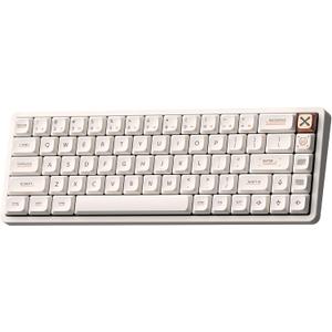 IQUNIX Magi65 Low Profile Mechanical Keyboard Wireless 65% Keyboard Ultra Slim for Creamy Typing, Hot Swappable, RGB Backlit, PBT Keycaps, Aluminum Case, BT/2.4G/USB-C, for Mac/Windows (Ochre White)