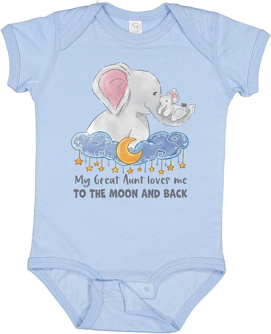 inktastic My Great Aunt Loves Me To the Moon and Back Baby Bodysuit (Blue)