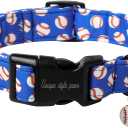 Summer Dog Collar,Unique Style Paws Blue Ball Collars for Dog Cotton Puppy Collar with Lightweight Plastic Buckle for Medium Boy Girl Dogs M
