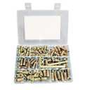 200pcs Threaded Inserts for Wood, 1/4"-20 5/16"-18 Screw in Nut Assortment Kit, Hex Drive Nut Insert for Home Office Furniture