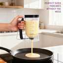 Pancake Batter Dispenser, Kitchen Must Have Tool for Perfect Pancakes, Cupcake, Waffle, Cake & Crepe, Batter Separator Maker with Measuring Label, Easy Pour Baking Supplies for Griddle (Black)