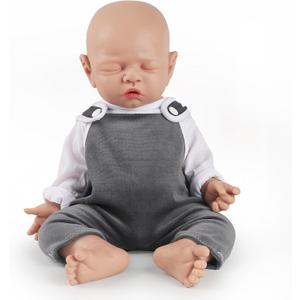 IVITA 12 inch Eye Closed Reborn Silicone Baby Doll Boy Lifelike Newborn Babies Gift for Kids Festival Present Collectible Toys