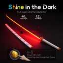 RENGENG Light Up Sword, 40 Inches Rechargeable Plastic Replica with Belt & Stand, Sword with Original Texture
