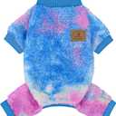 XPUDAC Dog Sweater, Dog Winter Clothes for Small Medium Dogs Girl Boy Fleece Doggy Pajamas for Winter Christmas, Tie-Dye01, X-Small (X-Small(Chest:10.6-13"))