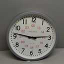 Bulova Atomic Analog Wall Clock Model C5003 Atomic Time 1, Sets Automatically, Quartz Battery Gray