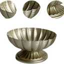 Fenteer Metal Vase Footed Bowl Vase Home Decor Wide Mouth Flower Pot Table Centerpiece for Wedding Events Indoor and Outdoor Holiday, 18x10cm
