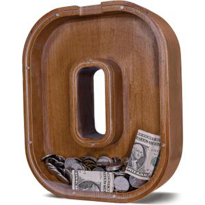 Wooden Letter Piggy Bank for Kids Larger Letter Piggy Bank for Boys and Girls Personalized Piggy Bank Initial Coin Bank Wood Kids Money Bank for Birthday and Festival