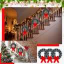 24 Pack 9.5 Inch Christmas Tinsel Wreath with Red Velvet Bow Cabinet Bows Chair Wreaths for Windows Kitchen Home Decoration Holiday Crafting