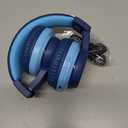 iClever BTH12 Kids Bluetooth Headphones,Colorful LED Lights Kids Headphones Wireless,74/85dBA Safe Volume,85H Playtime,Fast Charging,Bluetooth 5.2,Over Ear,Builtin Mic for iPad/Tablet/Airplane,Blue