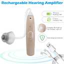 SABAN 1PCS OTC Rechargeable Hearing Aids for Seniors with Noise Cancelling, 5 Volume Modes, Easy Setup, Hearing Amplifier for Adults (Beige)
