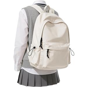 Beige Backpack for School Women Girls, Waterproof Bookbag Cute High School Back Pack for Men Teen Boys, Lightweight Travel College Backpack Mochilas Escolares para Casual Daypack Rucksack