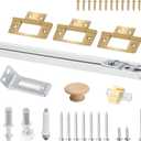 24 Inch Bifold Door Hardware Kit with Track, Closet Door Track Repair Tool Kit, Metal Track Kit for Bi-fold Door Use (24 Inch)