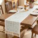 Table Runners 107 Inches,Waterproof Boho Table Runner with Tassel Fringe,Table Runner for Party Coffee Table