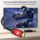 2 x 8K Ultra 48Gbps High Speed 12 FT HDMI Cable, 12 Foot -4K@120Hz 8K@120Hz, eARC, HDR10, DTS:X, HDCP 2.2 & 2.3, Compatible with PS4/5,Blu-ray, Monitor,PC and More (Red)