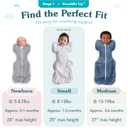 Love to Dream Swaddle UP, Baby Sleep Sack, Self-Soothing Swaddles for Newborns, Improves Sleep, Snug Fit Helps Calm Startle Reflex, New Born Essentials for Baby, Small 8-13lbs, Gray