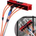 Water Fed Pole Kit 35 FT Adjustable Solar Panel Cleaning Kit Cleaner Tool for Window Glass Roof Outdoor Glass Brush Window Washing Equipment (35ft)