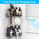 Adjustable Corner Shower Caddy Organizer Shelves, Bathroom Shelf, 4 Tier, Black, 2 Ways of Installation