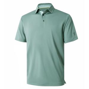 M MAELREG Polo Shirts for Men Short Sleeve Performance Moisture Wicking Quick Dry Casual Collared Men’s Polo Shirts Beryl Green, Size 3XL