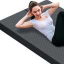 nuveti Large Exercise Mat - 15mm/20mm/30mm Thick Yoga Mat | Workout Mat for Fitness, Yoga, Pilates, Stretching & Floor Exercises for Women & Men with Free Carrying Bag (Grey)