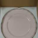 Pink Round Charger Plates,13 Inch Metallic Chargers for Dinner Plates, Gold Bead Rim Plastic Chargers For Dining, Wedding, Party, Shower. 6 Pack Decorative Holiday Tabletop Decor