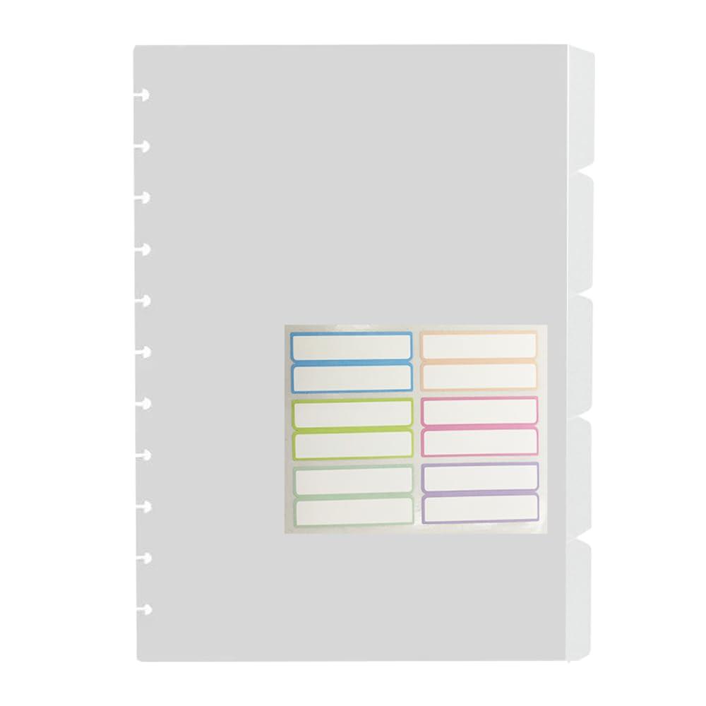 Letter Size Discbound 5 Tab Index Dividers (3 Sets) with Mushroom Hole Dividers for Discbound Planner Journal Dairy Book(Size Letter,Transpasent Color)