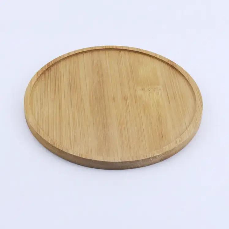 Decorative Trays for Pots Round Coasters Natural Grain Solid Serving Plate Tree Coaster Plant for
(4.5in)