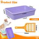 6 Set Small Cat Litter Box Kitten Litter Pan 12.3" x 8.5" x 2.7" Rabbit Plastic Litter Tray with 6 Scoop for Easy Cleaning, Hamster/Guinea Pig/Hedgehog Travel Toilet Pan