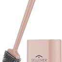 Sellemer Toilet Brush and Holder Set - Flexible Toilet Bowl Brush Head with Silicone Bristles, Compact Size for Storage and Organization, Ventilation Slots Base (1 Pack, Rose Gold)