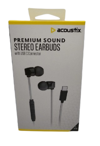 Acoustix Premium Sound Stereo Earbuds With Usb C Connector