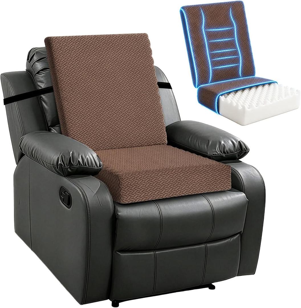 Recliner Cushions for Elderly with Back Support 20x20x5 in, Coffee