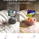 LULULOOK Tablet Pillow Stand, Compatible with iPad, iPhone and 4.7-14.6”Tablet, 360° Adjustable Kindle Pillow Stand for Bed with Ultra Fluffy Fabric & Snack Bowl (Snug Pink)