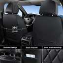 Coverado Car Seat Covers Full Set, Front and Back Seat Covers for Cars, Luxury Faux Leather Waterproof Seat Covers, Black Car Seat Covers, Car Seat Protector Accessories Universal Fit Most Vehicles