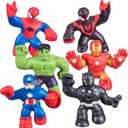 Heroes of Goo Jit Zu Marvel Mega Mini 6 Pack - Superhero Toys, Squishy, Stretchy, Gooey Mini Heroes - Ironman, Spider-Man, Captain America, Miles Morales, Hulk and Black Panther