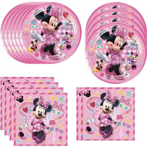 40pcs Minni-e Party Supplies include 20 plates, 20 napkins for the birthday party decoration