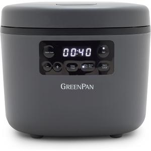 GreenPan Advanced Rice Cooker, 4-Cups Uncooked/8-Cups Cooked, Graphite