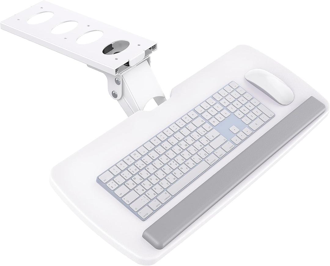 HUANUO Keyboard Tray Under Desk, 360 Adjustable Ergonomic Sliding Keyboard & Mouse Tray, Under Desk Keyboard Tray Slide Out, Keyboard Holder Under Desk for Typing in Home, Office Work, 25"W x 9.84"D
