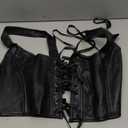 ChiaoLezhee Renaissance Corsets Leather, Lace Up Overbust, 6XL Sexy Tops