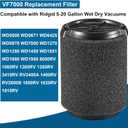 2 Pack VF7000 Replacement Filter for Ridgid Shop Vac, Compatible with Ridgid 5-20 Gallon and Husky 6-9 Gallon Wet/Dry Vacuum Cleaners Replacement Filters, Foam Wet Application Filter