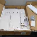 VIVOHOME Folding Sewing Craft Table, Rolling Sewing Machine Desk with Storage Shelves, Sewing Cabinet with Lift for Small Spaces, White