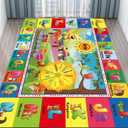ABC Rug, ABC Play Mat for Kids Playroom, Alphabet Floor Mat,Classroom Elementary Preschool Rugs with ABC, Numbers, Animals - (78.7x59 Inches) (4'11" x 6'7")