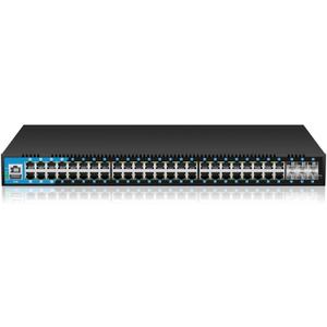 48 Port Gigabit PoE Switch Managed, with 48 PoE+ Ports @400W, 6 10G SFP Slots, IPv6 Static Routing, Desktop or Rackmount 48 Port Gigabit PoE Switch Managed, with 48 PoE+ Ports @400W, 6 10G SFP Slots, IPv6 Static Routing, Desktop or Rackmount