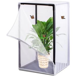 30" White Large Butterfly Habitat, Monarch Habitat, Butterfly Cage for Caterpillars, Flying Insect Mesh Cage, Outdoor Observation Plant (Black)