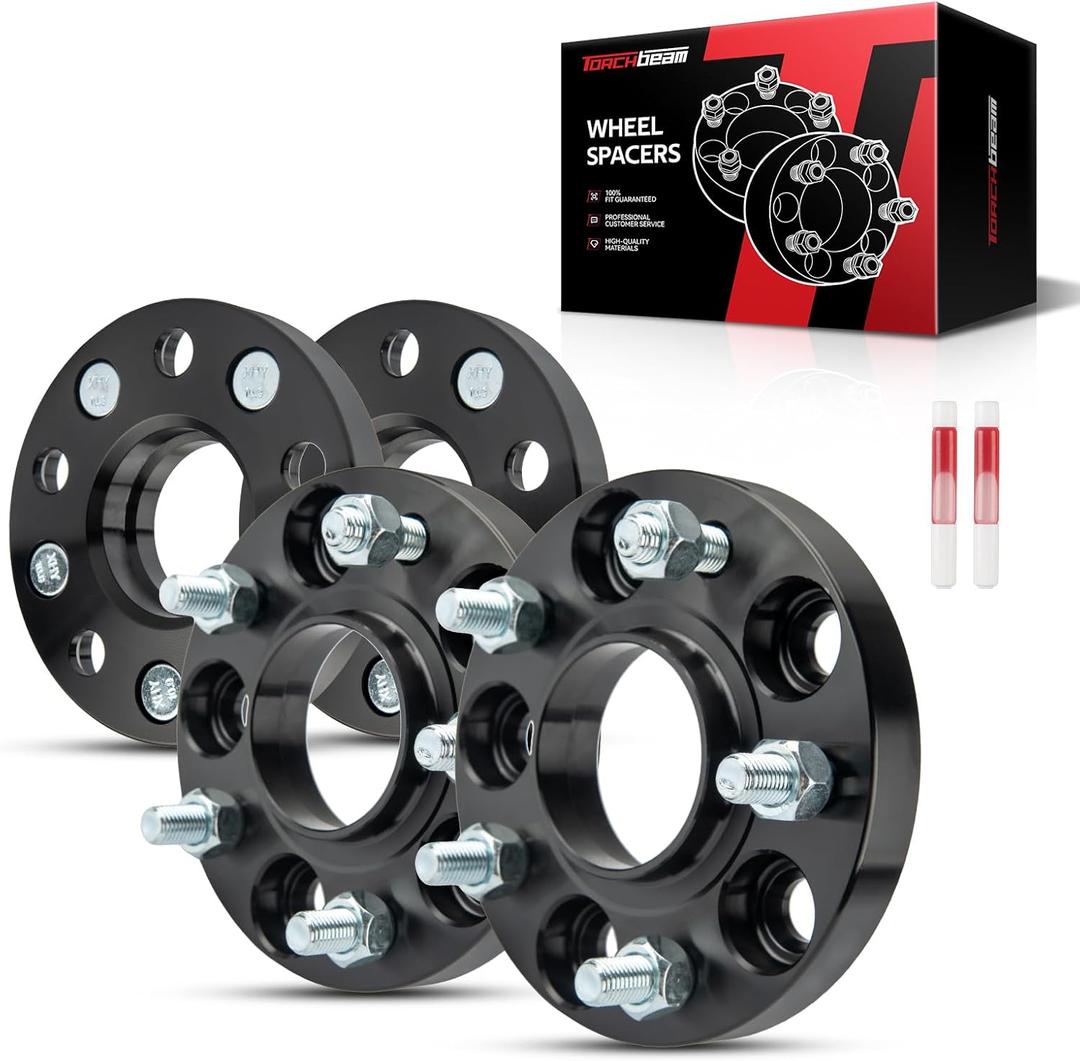 Torchbeam 5x4.5 Hub Centric Wheel Spacers 20mm with M12x1.5 Thread Pitch, 64.1mm Hub Bore, 4Pcs Adapters for Accord, CR-V, Pilot, Odyssey, Element, TSX, TL, RDX, RSX, Accord Crosstour