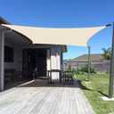 SUNNY GUARD Sun Shade Sail 10' x 16' Rectangle Cream UV Block Sunshade for Backyard Yard Deck Patio Garden Outdoor Activities and Facility(We Make Custom Size) (1 0' x 1 6')