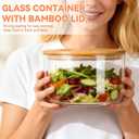 Oungg Large Salad Bowl, Trifle Bowl Glass with Sealed Lid, Versatile Mixing and Serving Bowl for Laying Ice Cream,Cake,Cupcake,Salad (9 in)