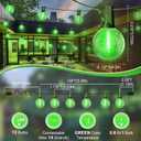 LAMPHOME Green LED Outdoor String Lights, 26FT Patio Lights with 12+1 Shatterproof Edison Bulbs, UL Waterproof Connectable Dimmable Hanging Lights for Backyard Porch Garden Deck Balcony Decor