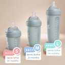 Herobility Anti-Colic Baby Bottles 5 fl oz/140ml- Pack of 4 Newborn Baby Bottles, Slow Flow Plastic Bottles, Breast-Shaped Teat for Breastfed Babies Multicolor White, Gray, Pink, Hawthorn Rose